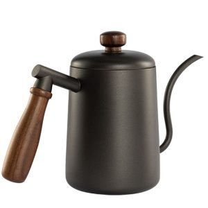 Electric Gooseneck Kettle Matte Black with Walnut Handle